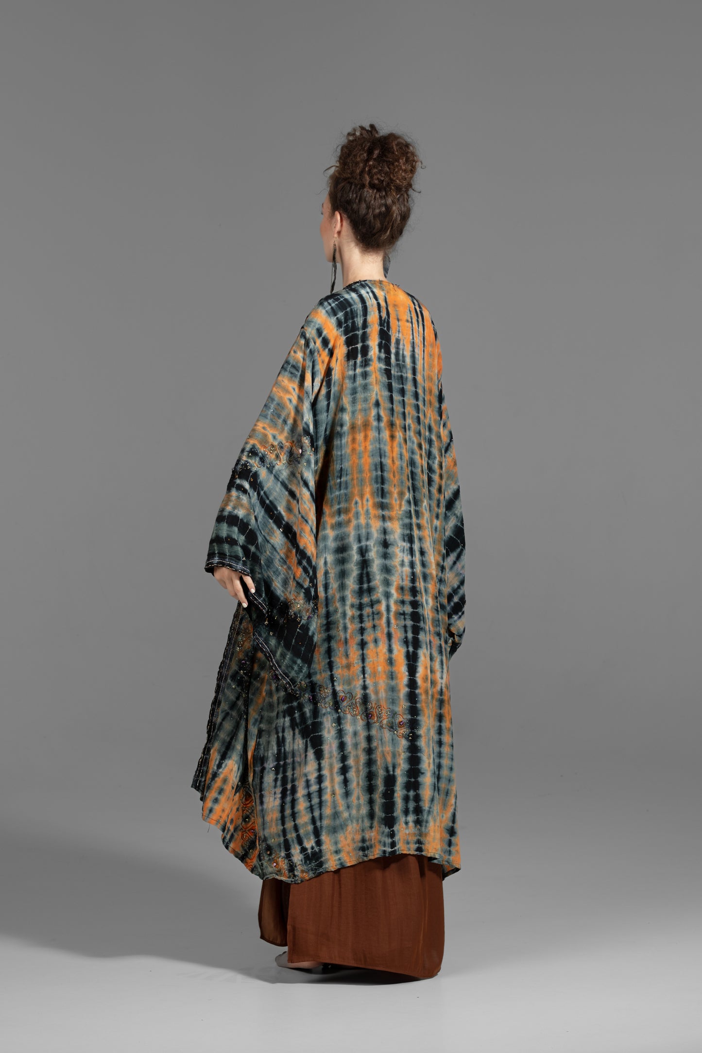 Gaia Kimono grau-rost-schwarz
