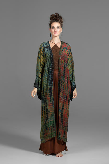 Gaia Kimono green-rust-black