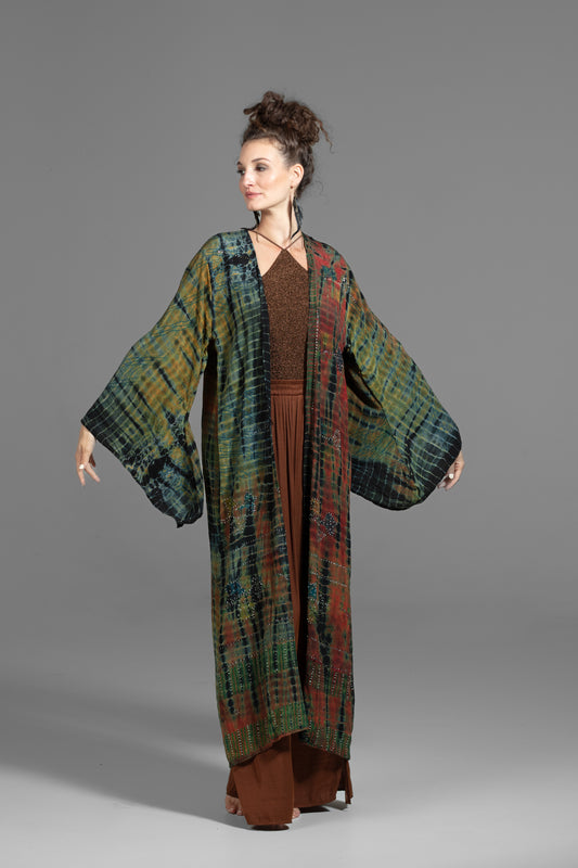 Gaia Kimono green-rust-black
