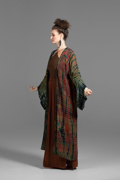 Gaia Kimono green-rust-black