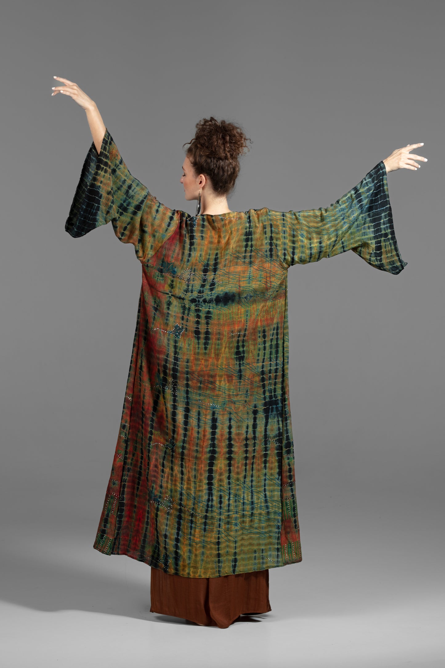 Gaia Kimono green-rust-black