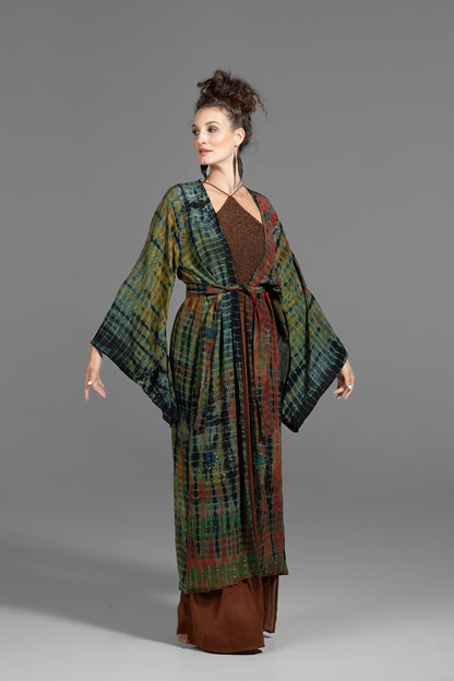 Gaia Kimono green-rust-black