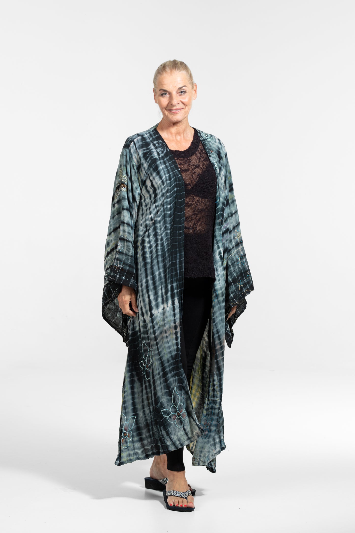 Gaia Kimono hellgrün-rostschwarz