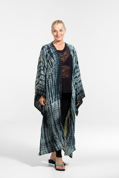 Gaia Kimono hellgrün-rostschwarz