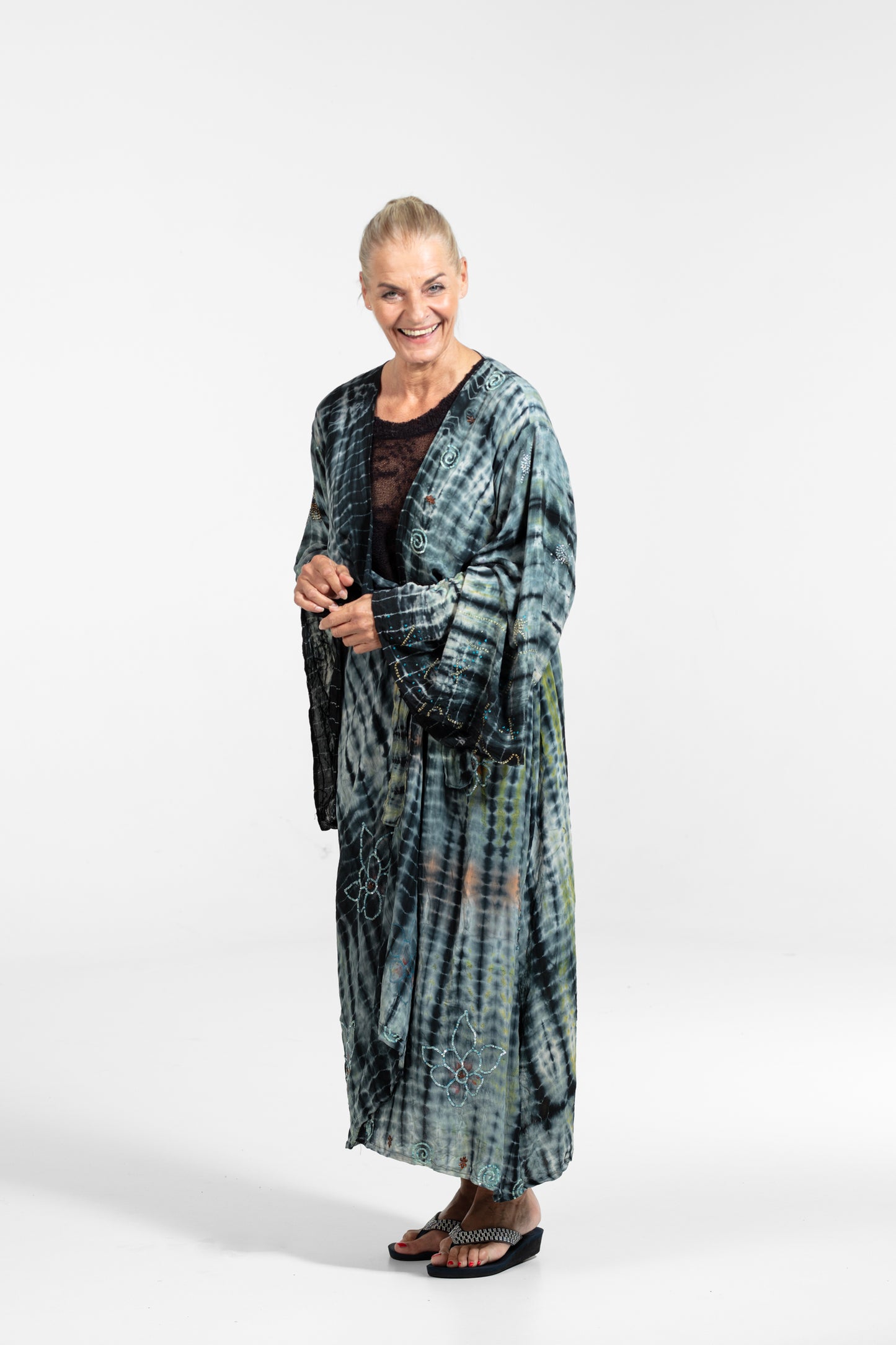 Gaia Kimono hellgrün-rostschwarz