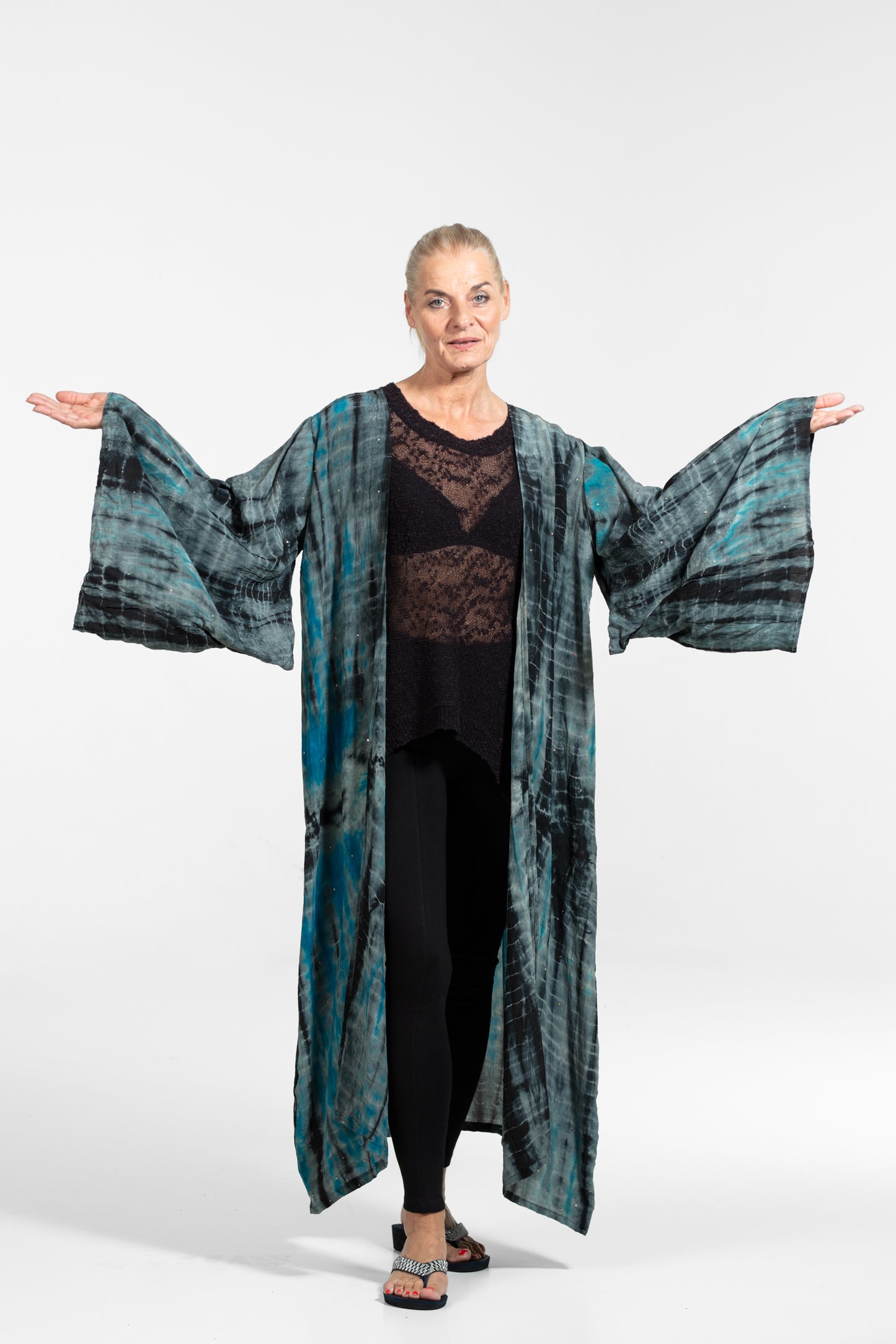 Gaia Kimono blau-grau-schwarz