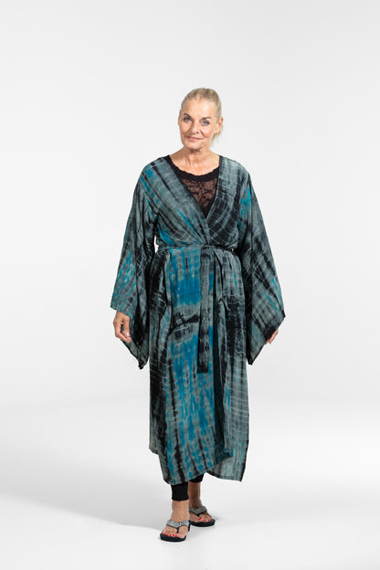 Gaia Kimono blau-grau-schwarz