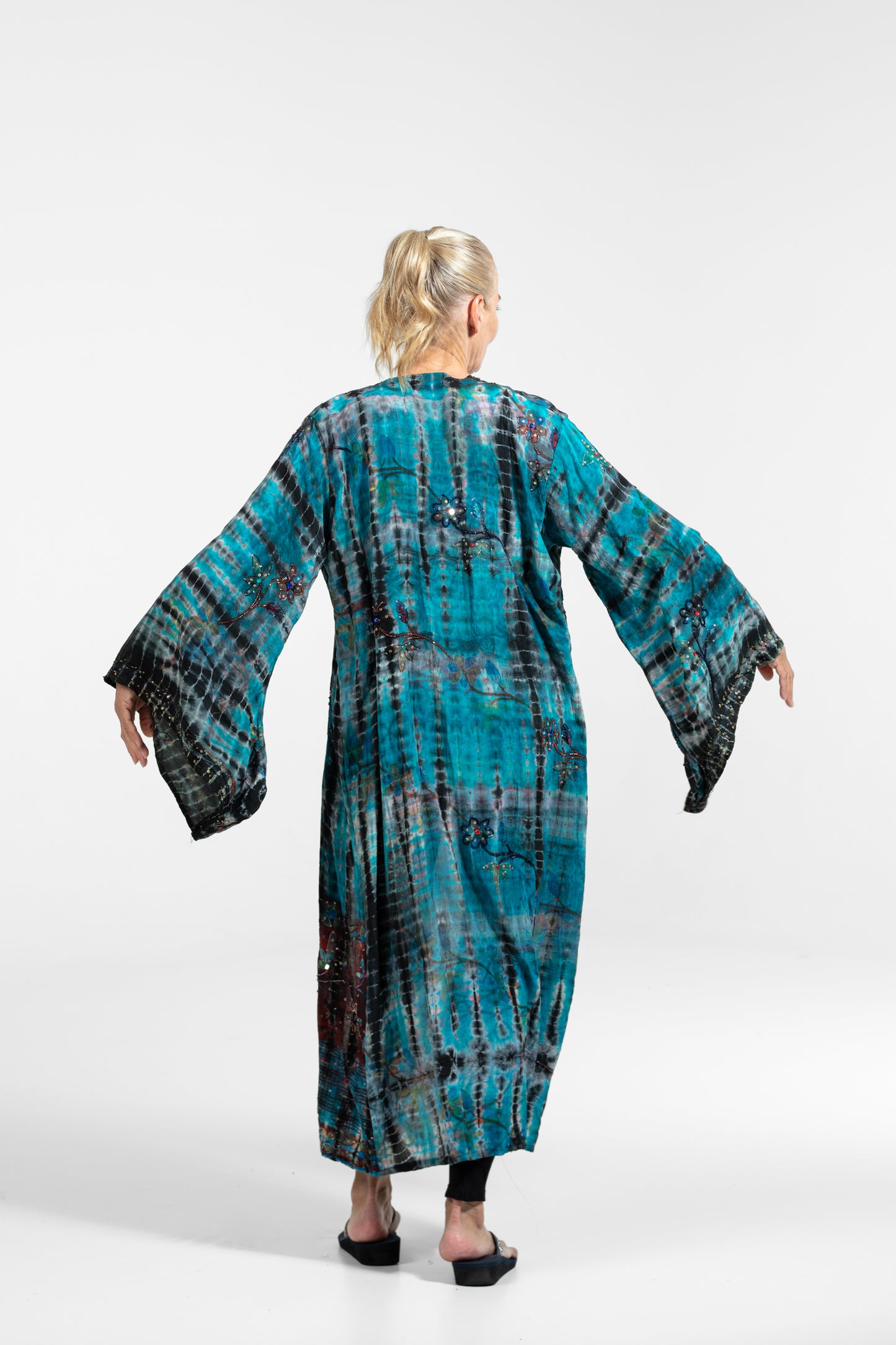 Gaia Kimono blau-bordeaux-schwarz