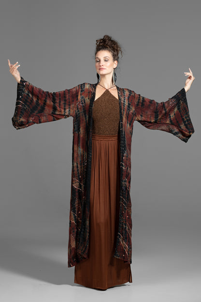 Gaia Kimono braun-rost-schwarz