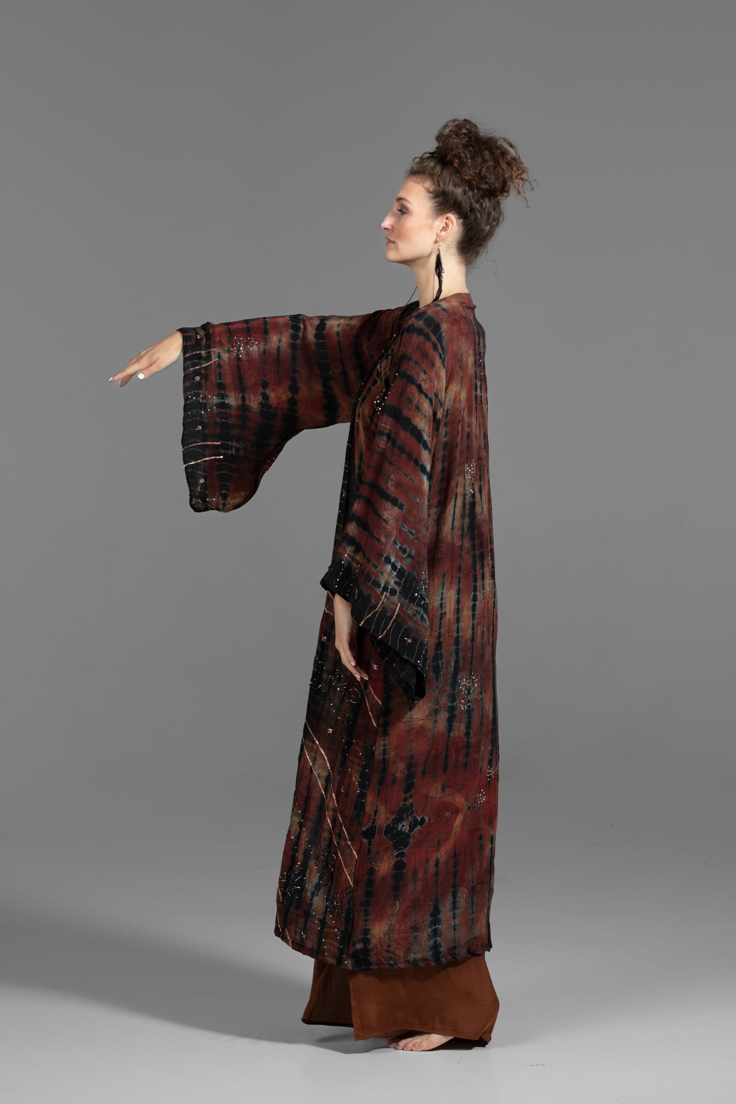 Gaia Kimono braun-rost-schwarz