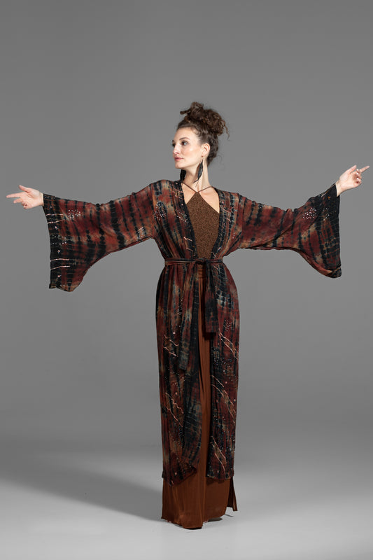 Gaia Kimono brown-rust-black