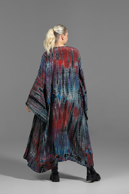 Gaia Kimono rot-blau-schwarz mit Pailletten