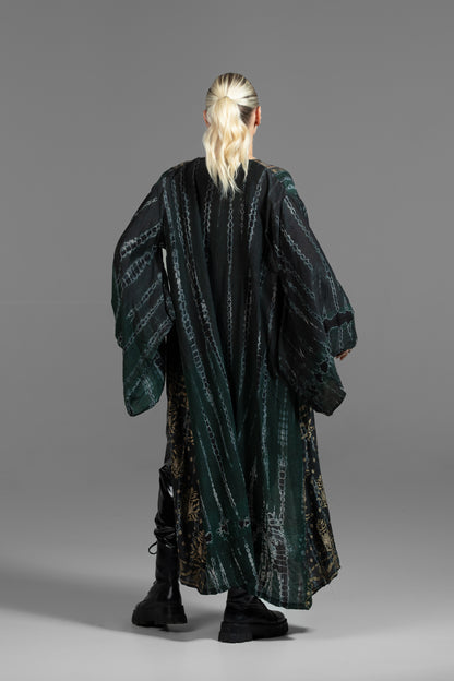 Gaia Kimono dunkelgrün-schwarz