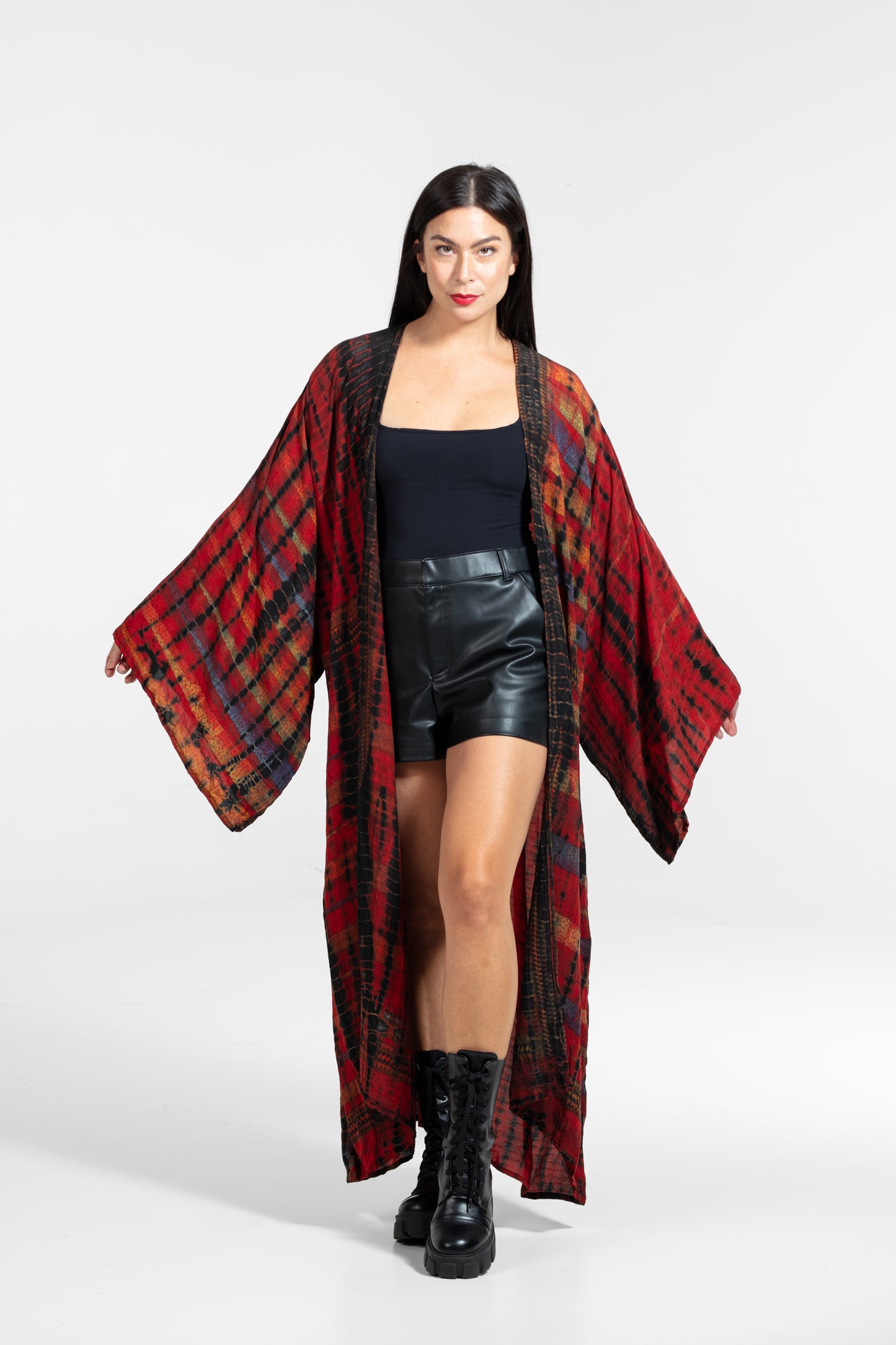 Gaia Kimono rot-orange-schwarz