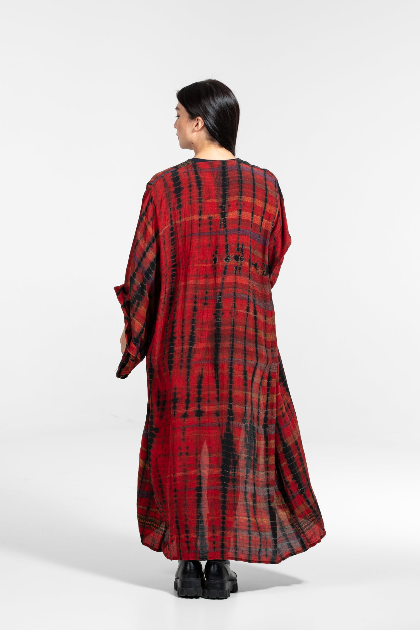 Gaia Kimono rot-orange-schwarz