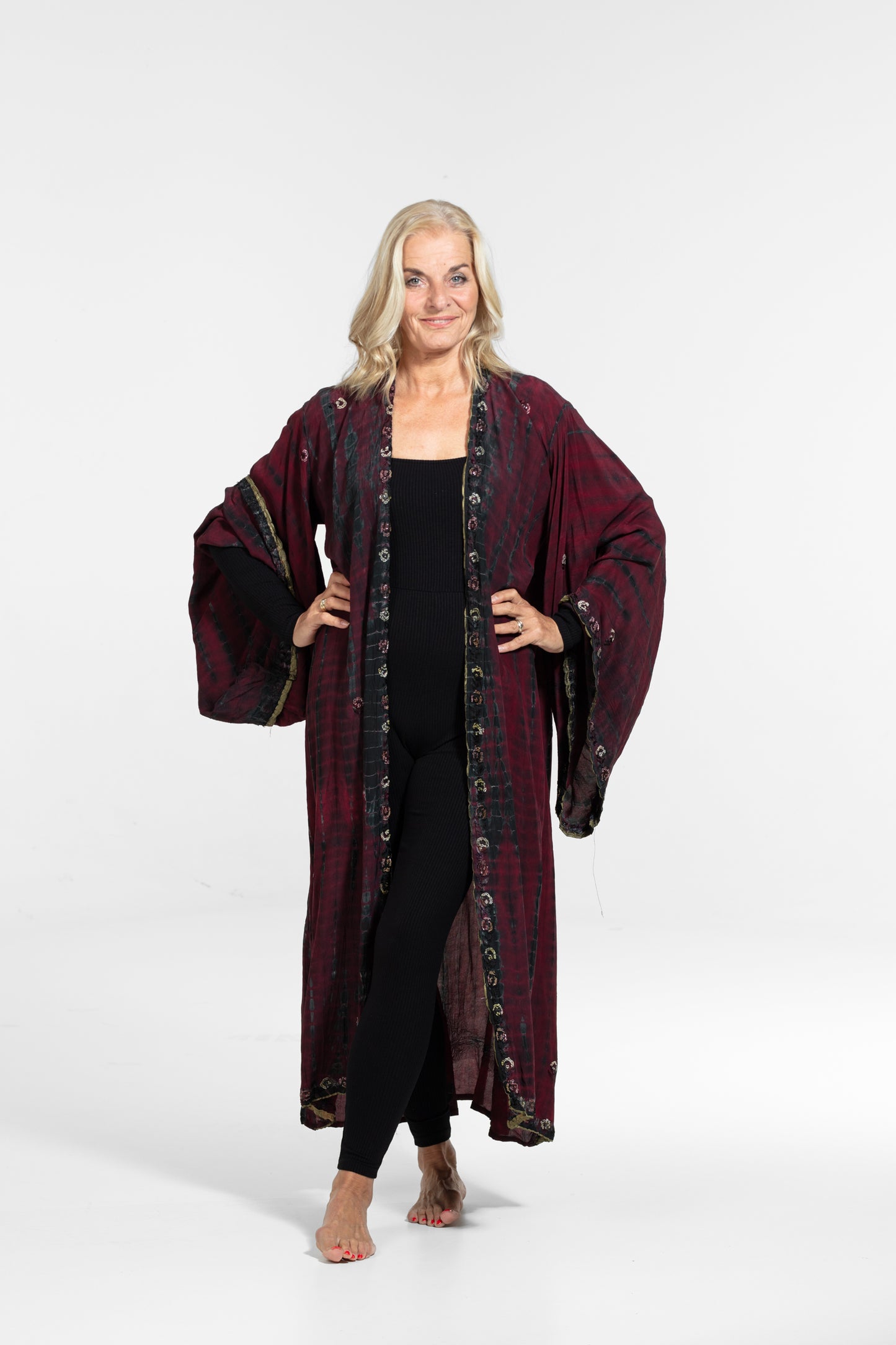 Kimono sequins red-black