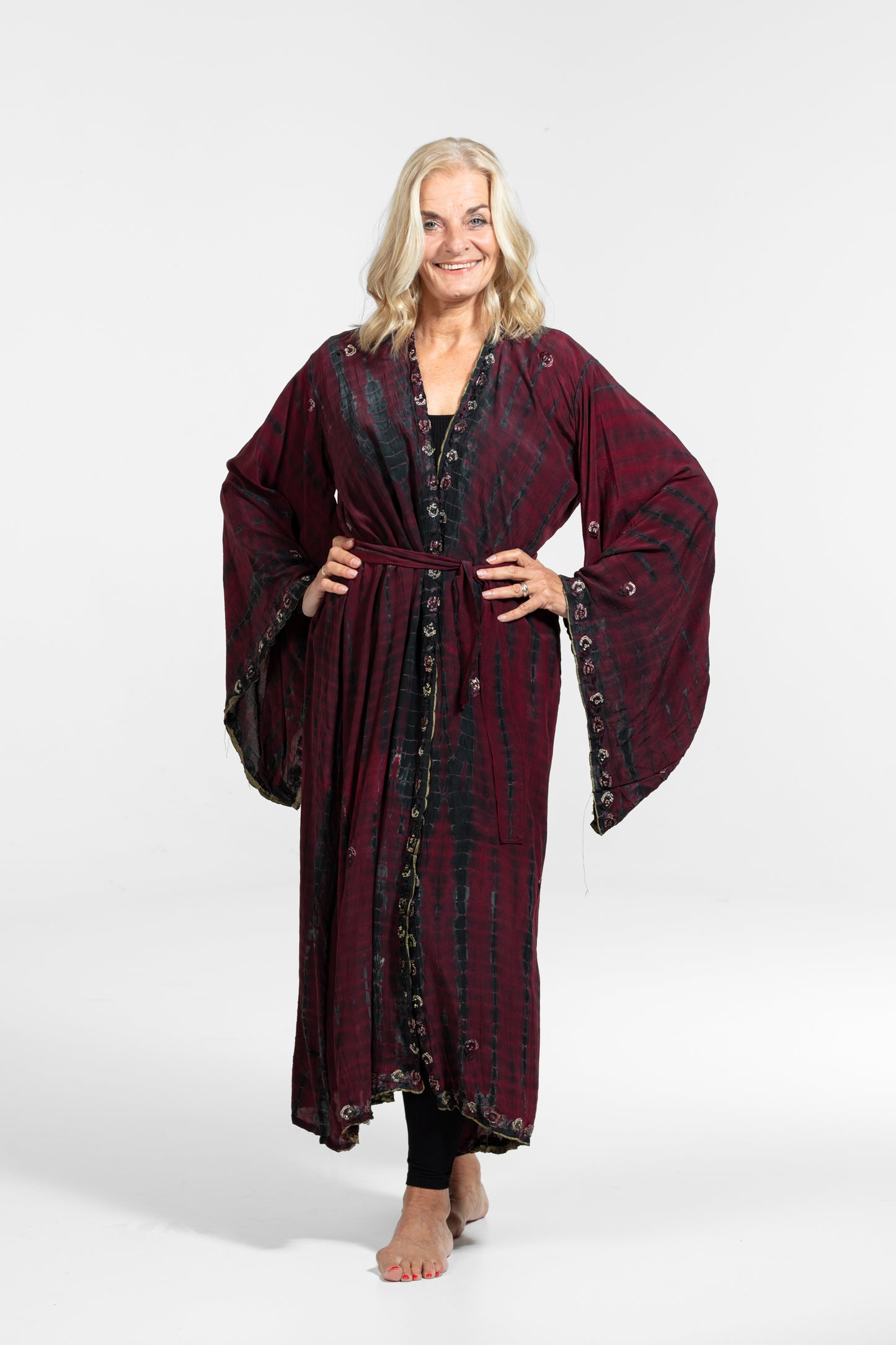 Kimono sequins red-black