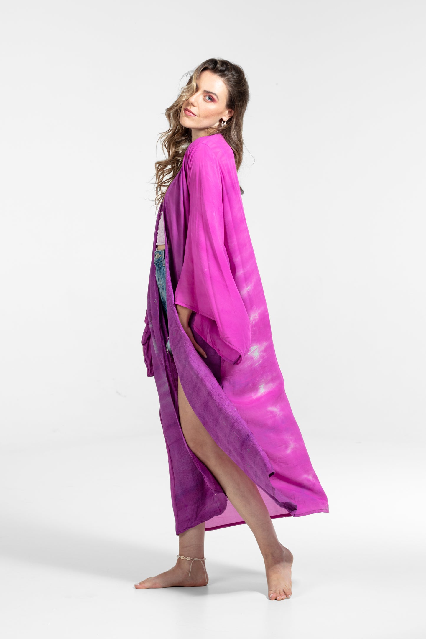 Devi Kimono Strasssteine ​​rosa-weiß