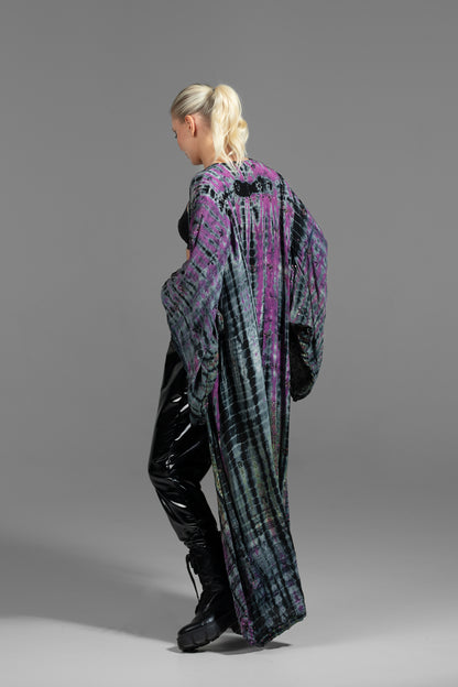 Gaia Kimono Pailletten violett-grau-schwarz