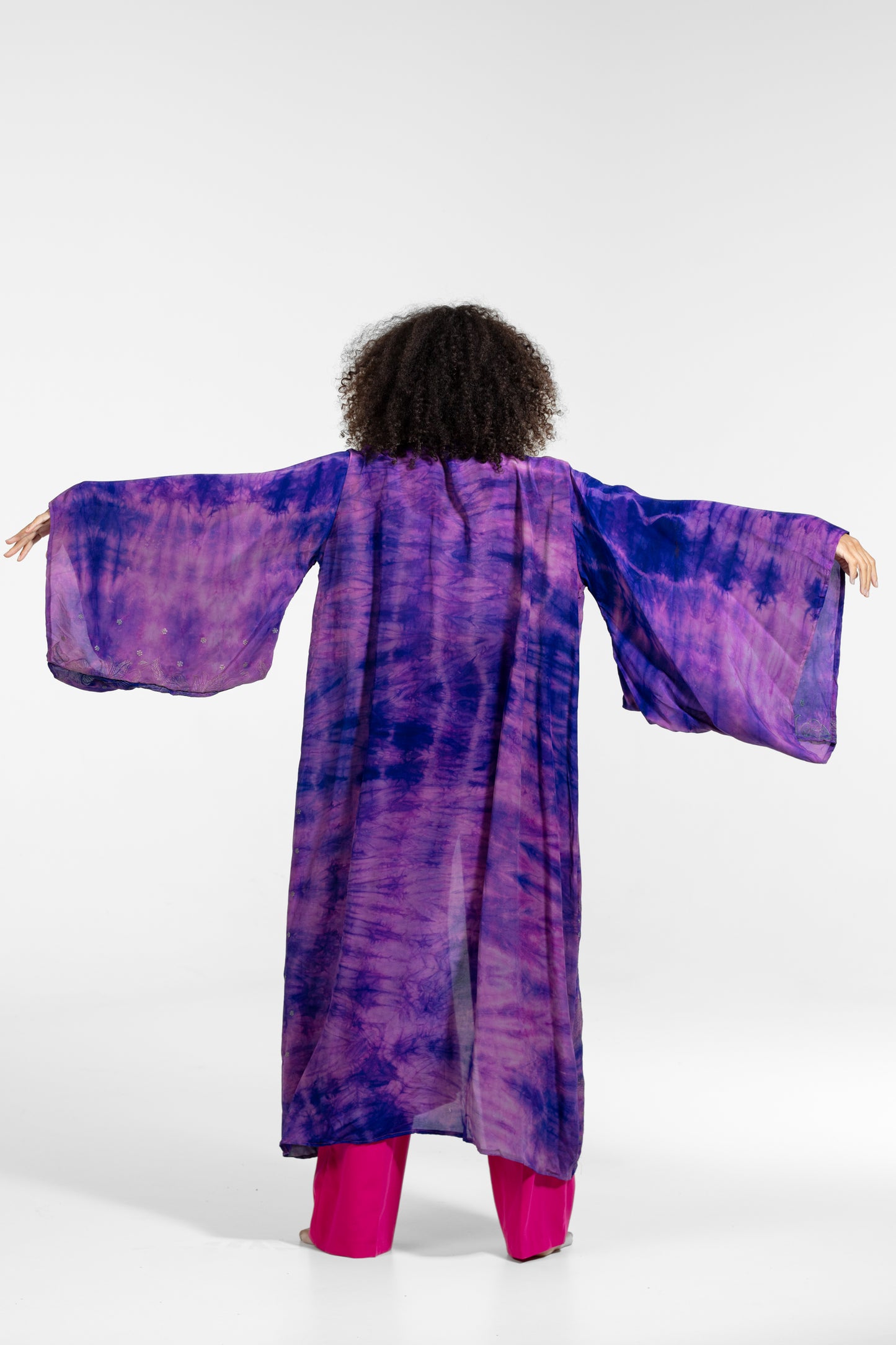 Aura Kimono embroidered pink-purple