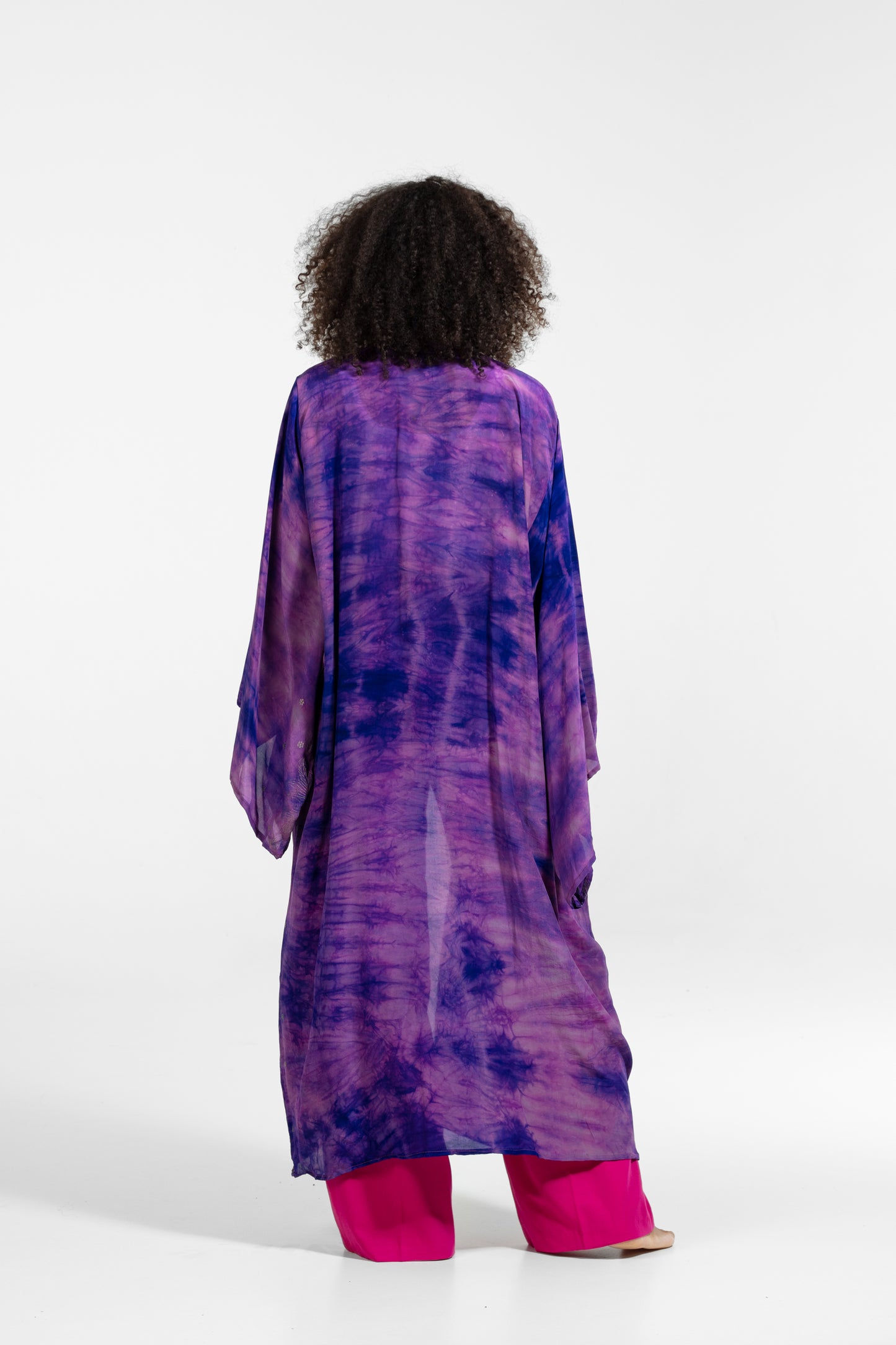 Aura Kimono embroidered pink-purple