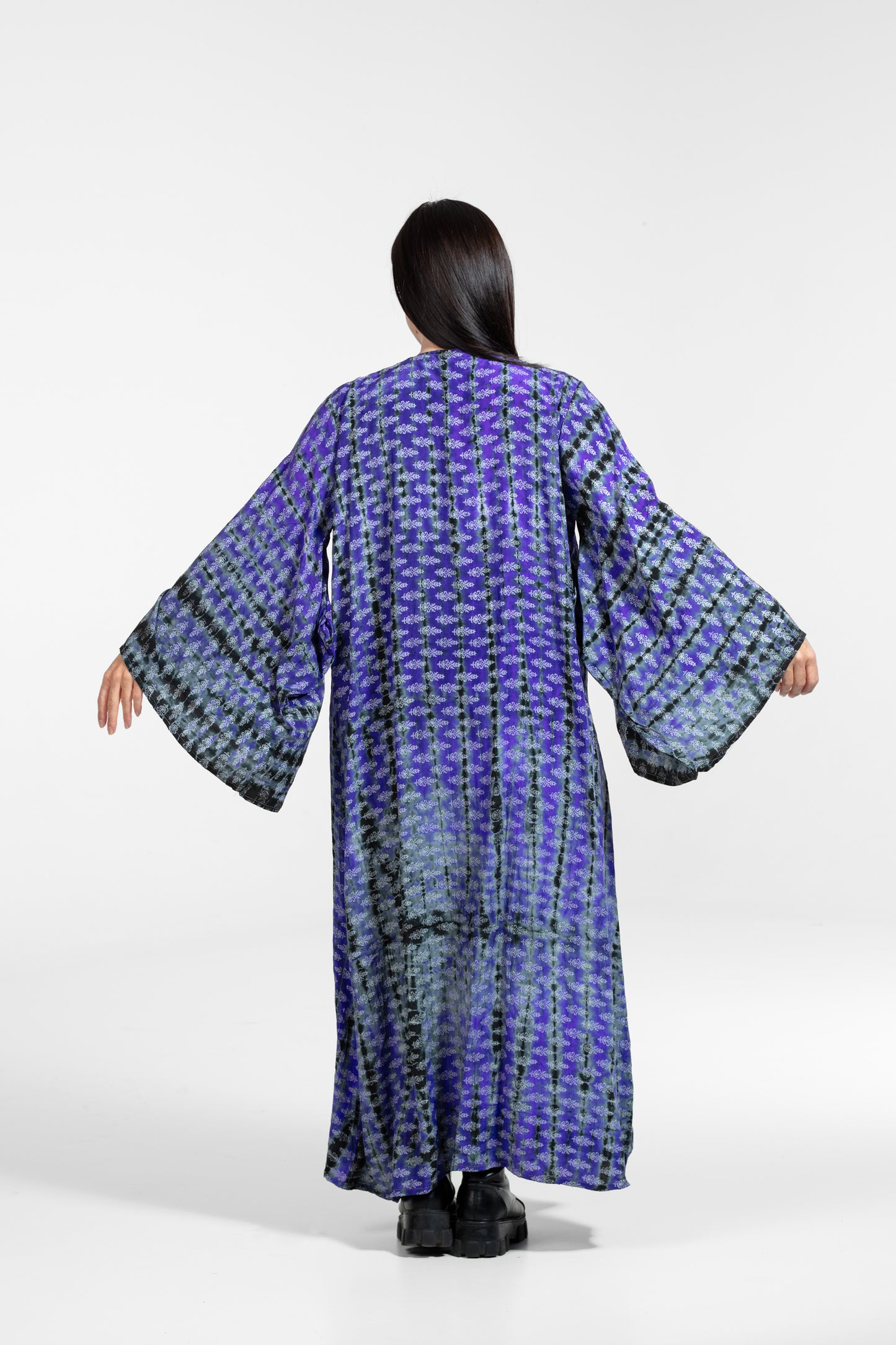 Devi Kimono gemustert lila-grau-schwarz