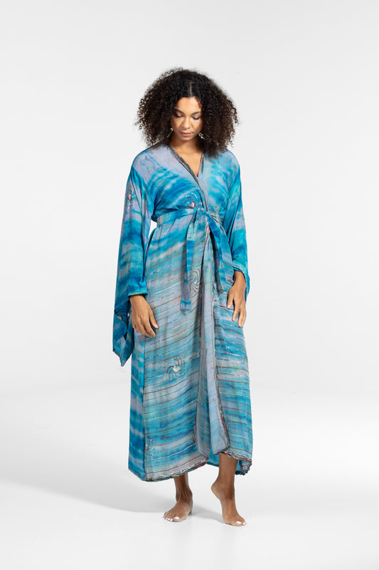 Freya Kimono sequins light blue-blue