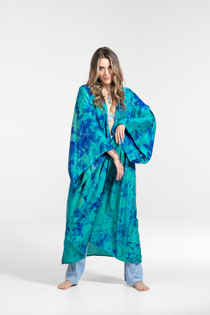 Aura Kimono türkis-dunkelblau
