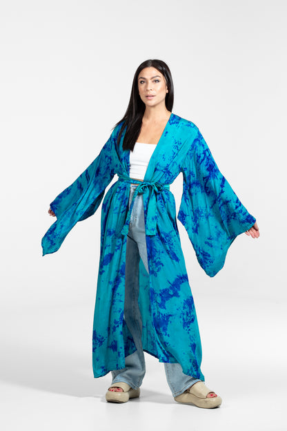 Aura Kimono blau-dunkelblau längere Passform