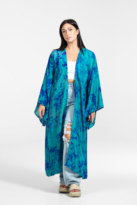 Aura Kimono blue-dark blue shorter fit