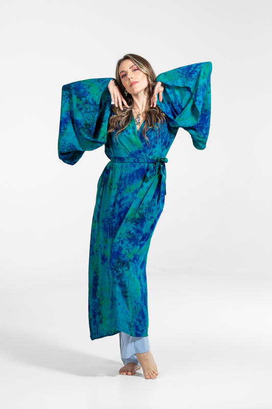 Aura Kimono green blue-dark blue