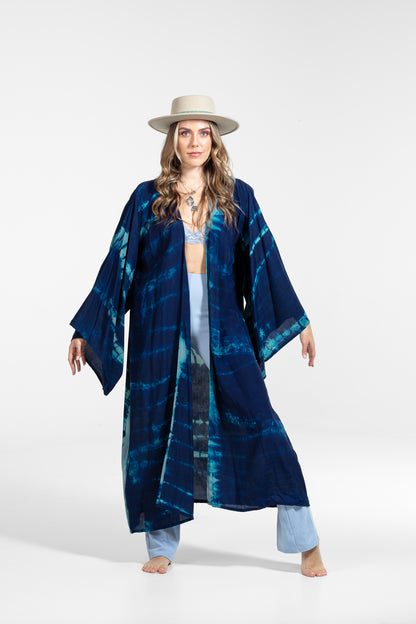 Freya Kimono light blue- dark blue