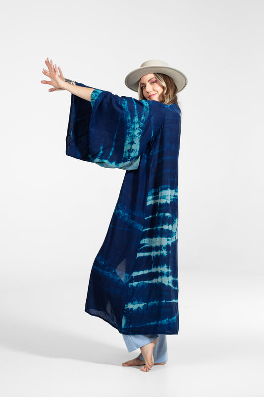 Freya Kimono light blue- dark blue