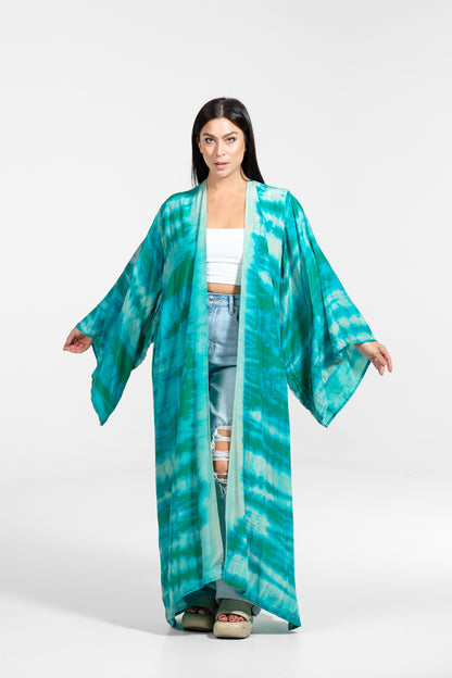 Freya Kimono grün-türkis-weiß