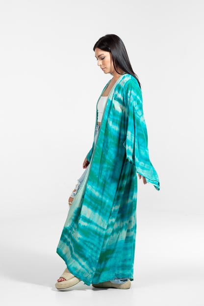 Freya Kimono grün-türkis-weiß