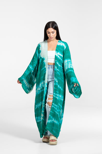 Freya Kimono grün-weiß