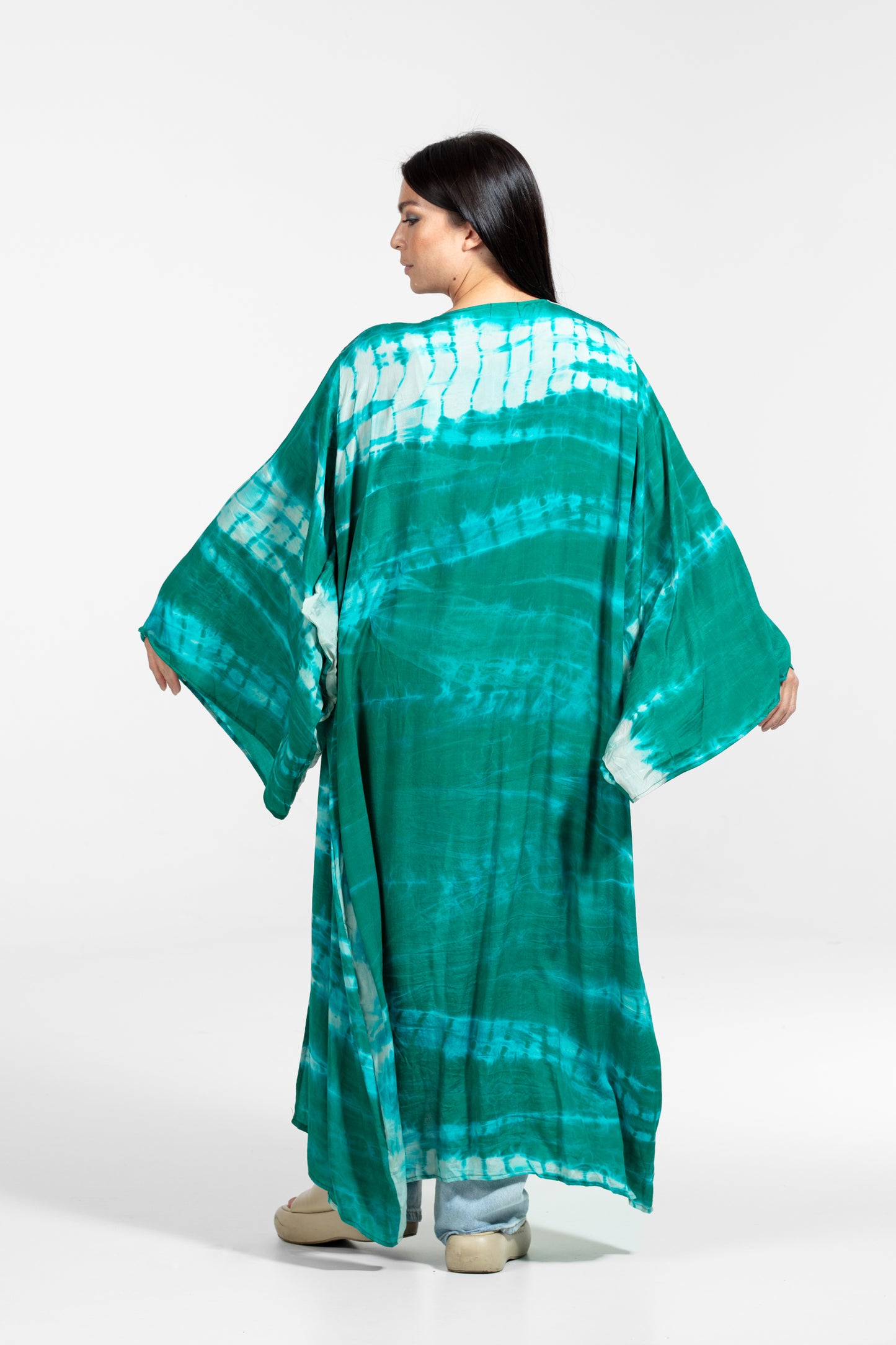 Freya Kimono grün-weiß