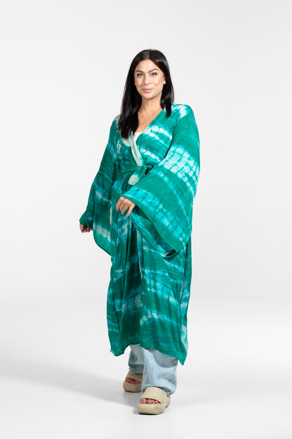 Freya Kimono grün-weiß