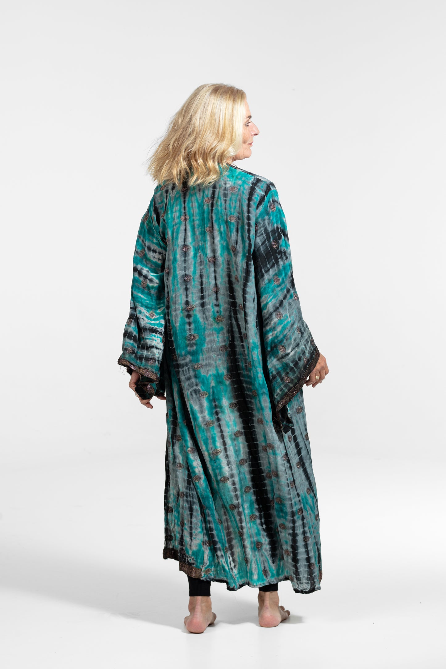 Gaia Kimono türkis-schwarz