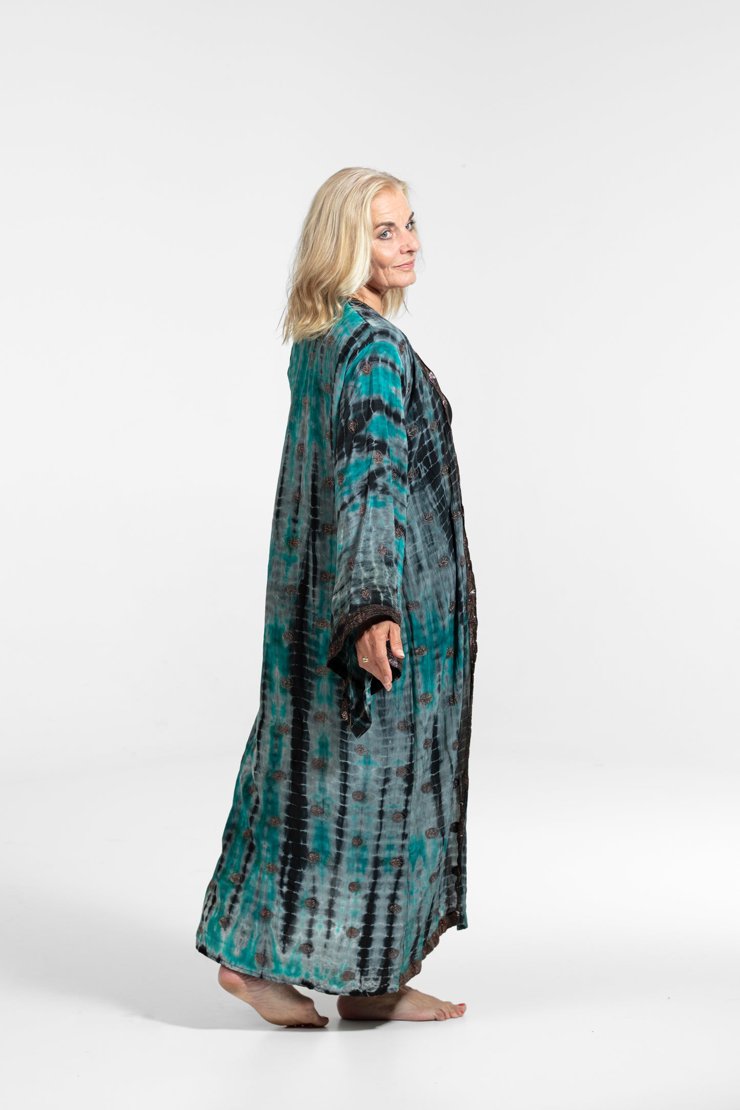 Gaia Kimono türkis-schwarz
