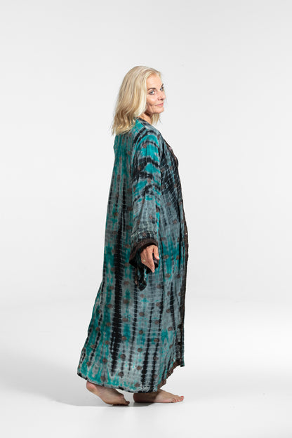 Gaia Kimono türkis-schwarz