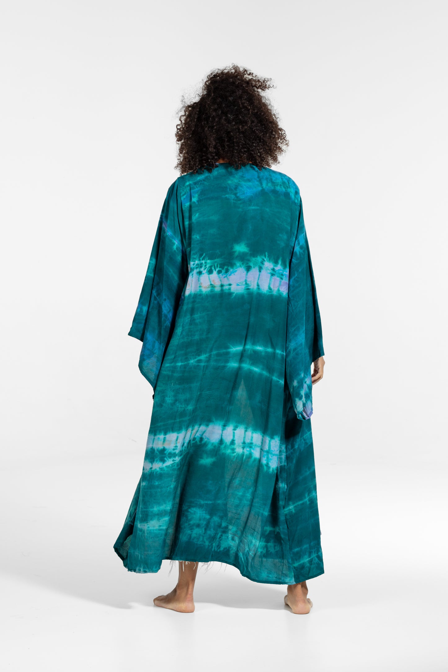 Freya Kimono emerald green-light blue