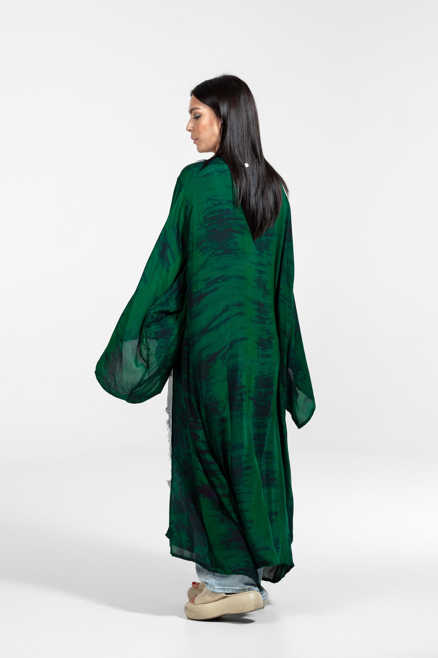 Aura Kimono dunkelgrün-marineblau