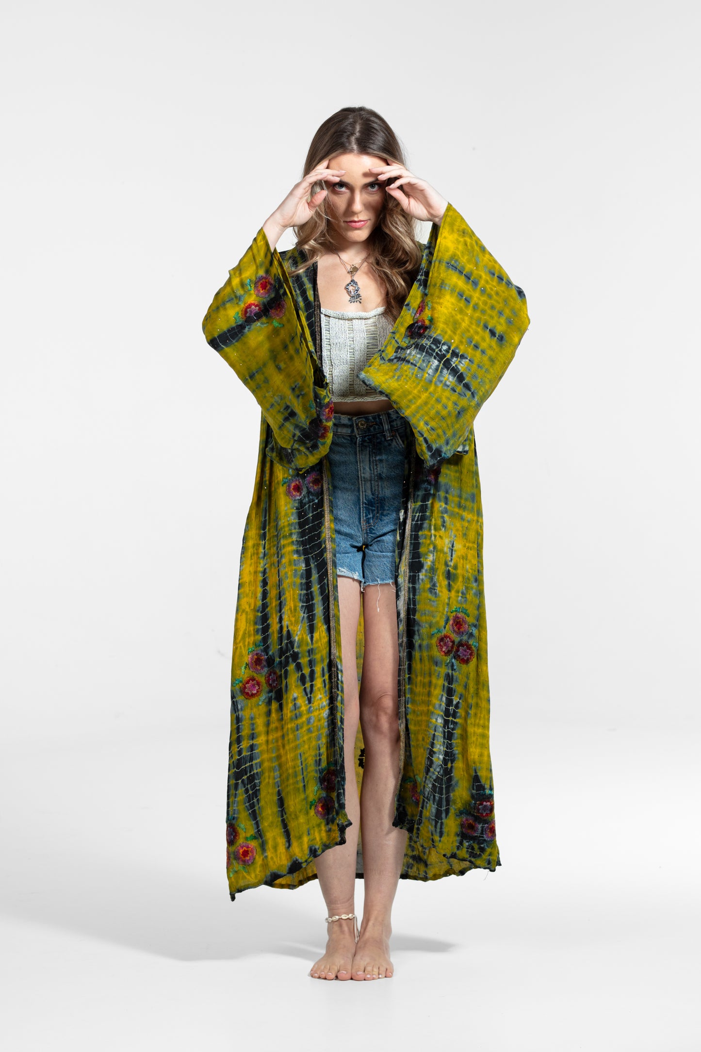 Gaia Kimono gelb-grün-schwarz