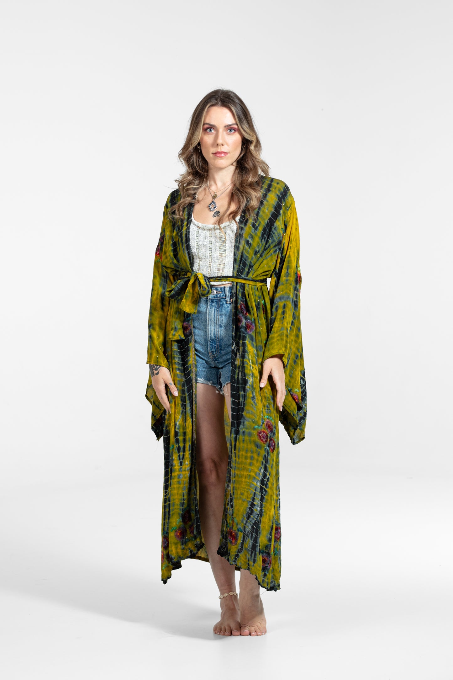 Gaia Kimono gelb-grün-schwarz
