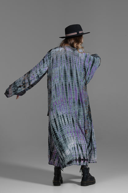 Gaia Kimono violett-babyblau-schwarz
